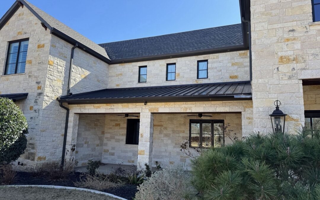 Gutter leak repair work at this Southlake home